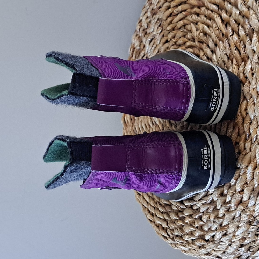 Sorel Youth Pac Purple Nylon Waterproof/Insulated Winter/Snow Boots Size 10 - Picture 4 of 11